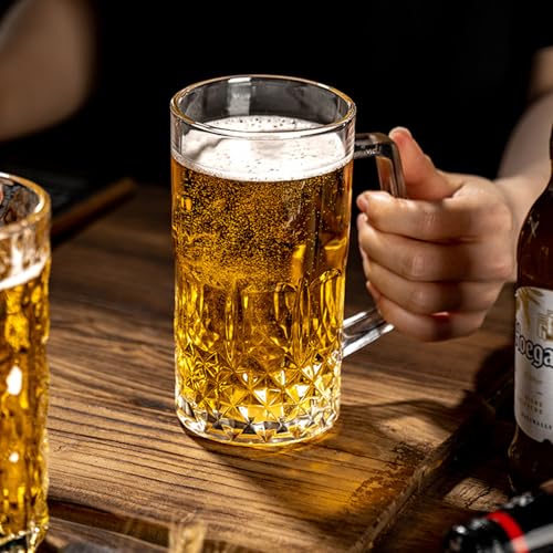 Beer Glasses 0.5 Litres, Beer Mug with Handle, Set of 2, Glass Measuring Jug for Parties, Bars, Restaurants, Beer Festivals, Beer Glass, Dishwasher Safe - Image 4