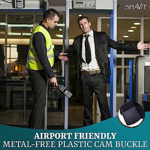 SHAVIT Nylon Belts for Men, Work Belt Adjustable Slide Plastic Buckle Web Canvas Belt for Outdoor, Airport friendly4