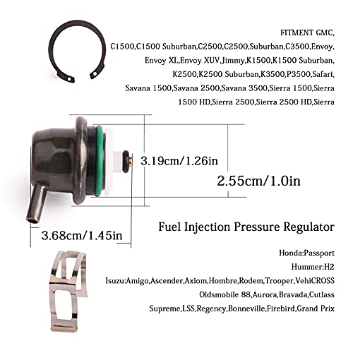 Jccglobal Fuel Injection Pressure Regulator 4.0Bar Side Mounted Include Clip Snap Ring Compatible With Gm Buick Cadillac Chevy Gmc Isuzu Oldsmobile Pontiac H2 89060422 Pr203 17113203 #TOP2