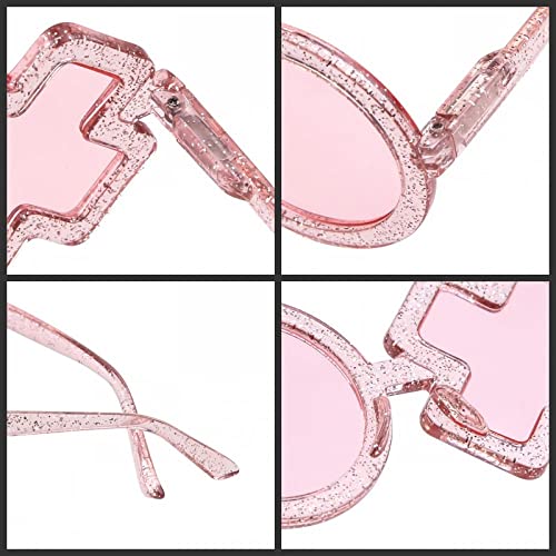 HMRGLMIE-kids Glitter Round sunglasses design Girl boy Children Cute Sun glasses UV400 Lens Pink Shades4
