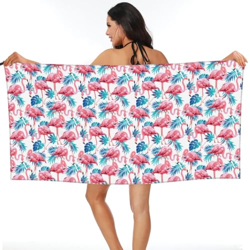 Serviette de gym séchage rapide drap de plage léger flamingo - 8
