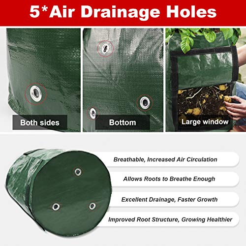 CicoYinG 2Pack 10 Gallon Potato Grow Bags Plant Growing Bags w