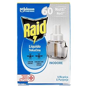Raid Elektrische vloeistof tegen muggen, navulverpakking 60 N, geurloos, 1 verpakking van 36 ml, 60 nachten