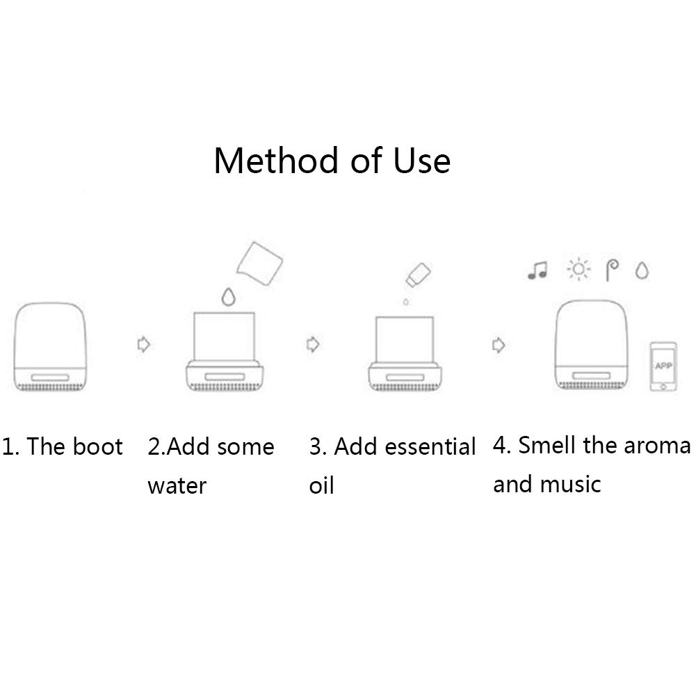 XRXX Diffusore di Aromi 200ML Diffusore di Oli Essenziali di Musica di Bluetooth Umidificatore Ad Ultrasuoni Diffusore di Luce di Notte Silenzioso Marble