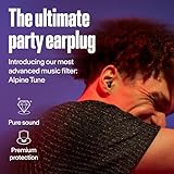 Alpine Tune Earplugs, Concert Ear Plugs with Noise Reduction, High-Fidelity Music Quality, 19dB Hearing Protection with Crystal Clear Sound, 4 Sizes Included, For Gigs, Raves, Festivals & Clubs, Black - Image 2