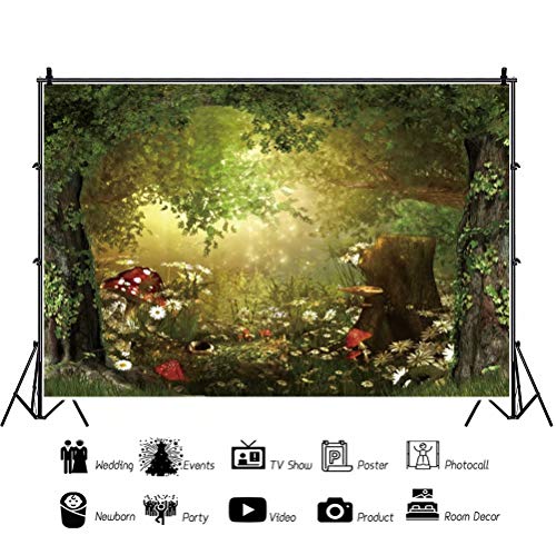 Fondo Fotográfico Vinilo 9x6ft Bosque Encantado Verde miniatura 5