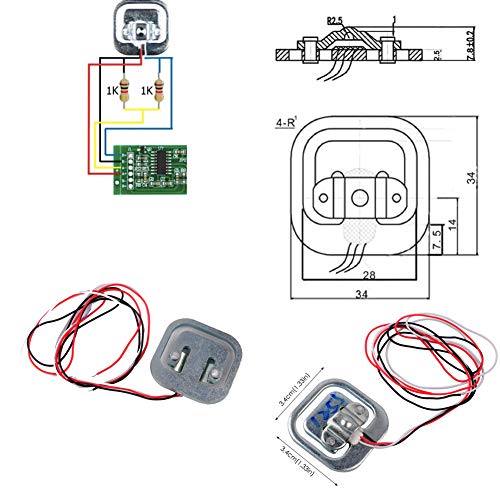 DIYmalls 4pcs Load Cell 50kg Half Bridge Strain Gauge Human Body