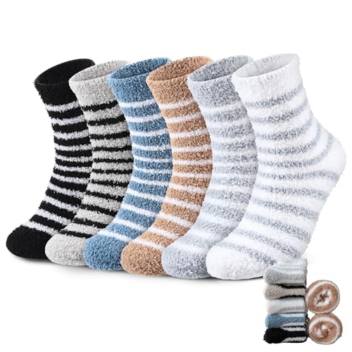 SUMCNU 6 Pièce Chaussettes Chaudes Homme et Femme Chaussette Polaire, Chaussettes Chaudes Homme D'hiver épaisses Et Moelleuses Pour Hommes de Lit D'hiver de Maison 43-46