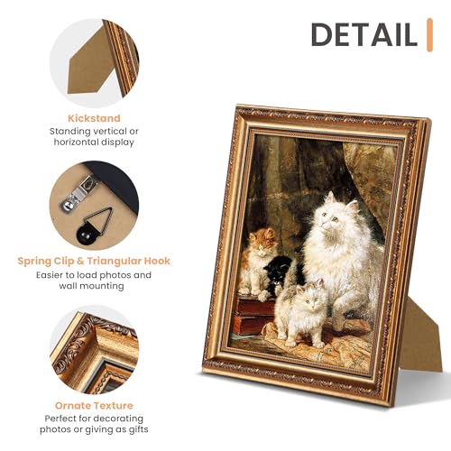 Image of upsimples Vintage 8x10 Picture Frame, Antique Bronze&Black Frames 2 Pack | Gold Picture Frames, Fits 8 x 10 Photos, Elegant Vintage Design, Wall or Tabletop Decor, for Wedding or Family Memorie