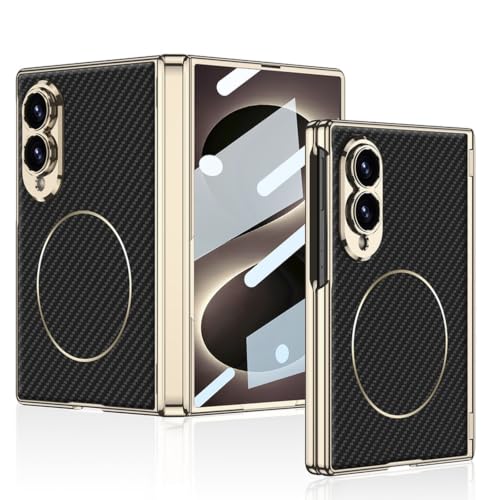 Coque Samsung Z Fold 8 avec charnière et protection écran en cuir noir