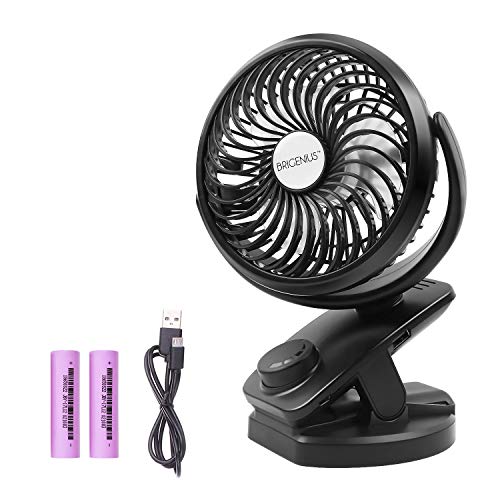 BRIGENIUS Mini Ventilador USB Silencioso Recargable Batería Ventilador Portátil
