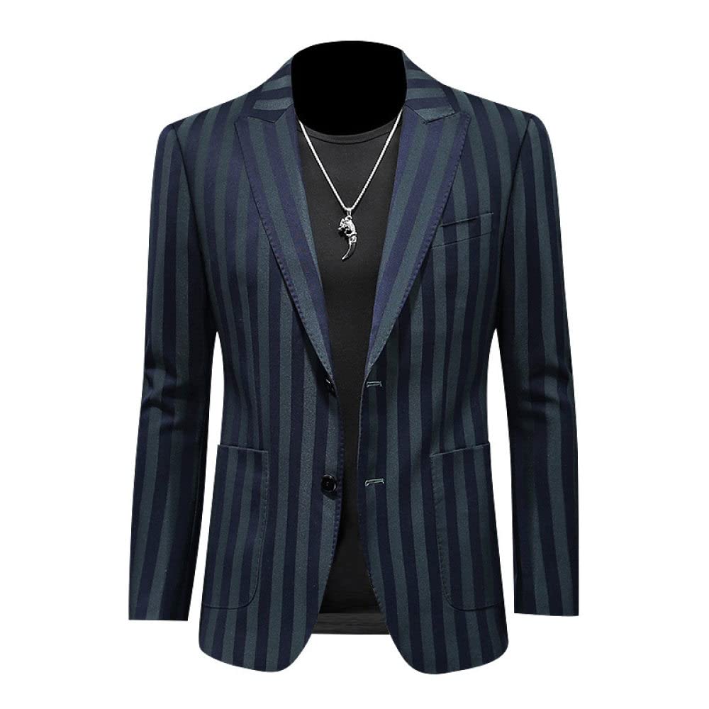 LIRU Sakko Herren,Anzug Mantel 2 Knopf Jacken Mantel Lässige Streifen Blazer Regular Fit Formal Business Anzug Jacken Elegant Formelle Anzugjacke Geeignet Für Party Hochzeit Smoking