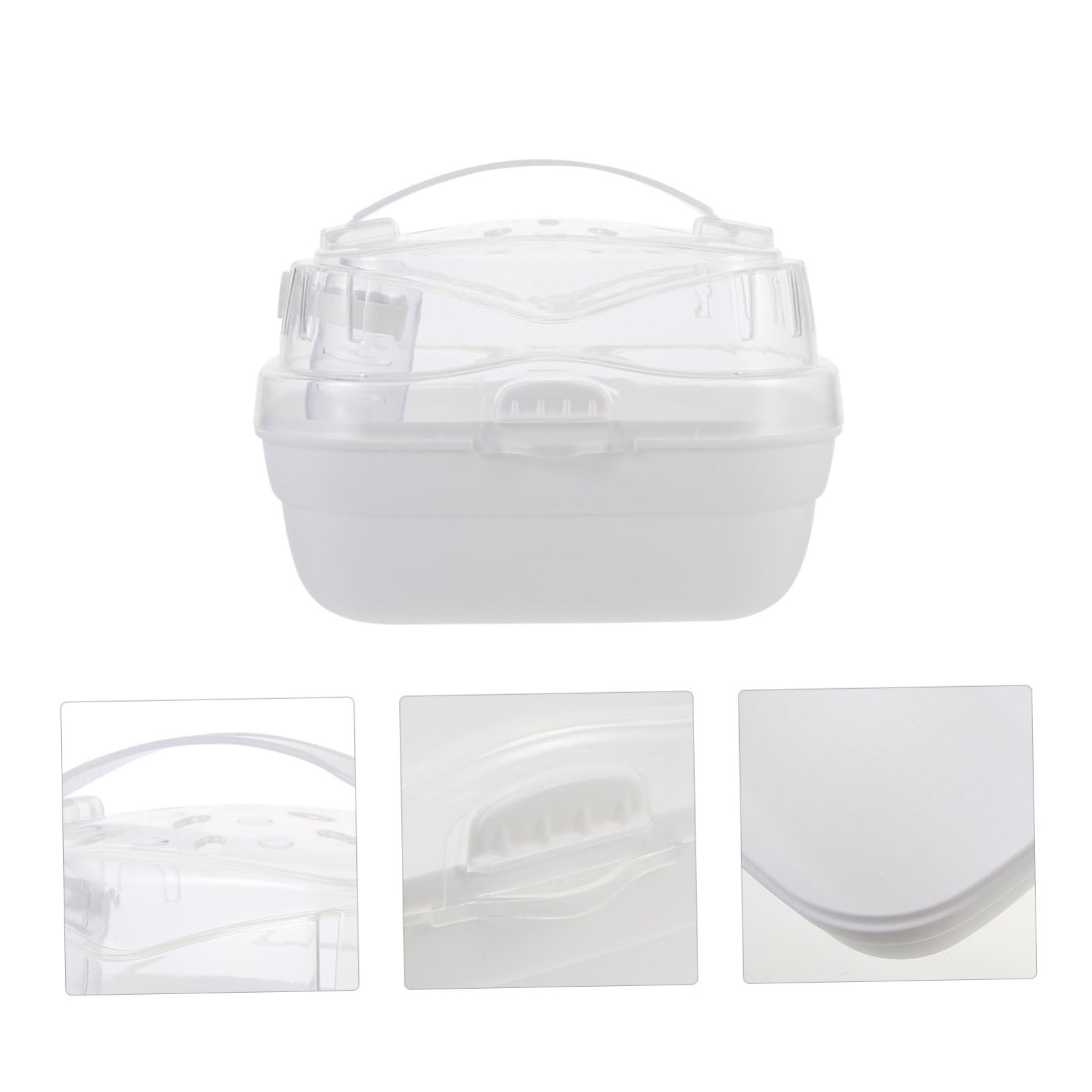 Hohopeti Small Portable Hamster Carrier Box Breathable Travel Cage for Hamsters Mice and Small Pets Lightweight and Easy to Clean for Outdoor Adventures and Trips