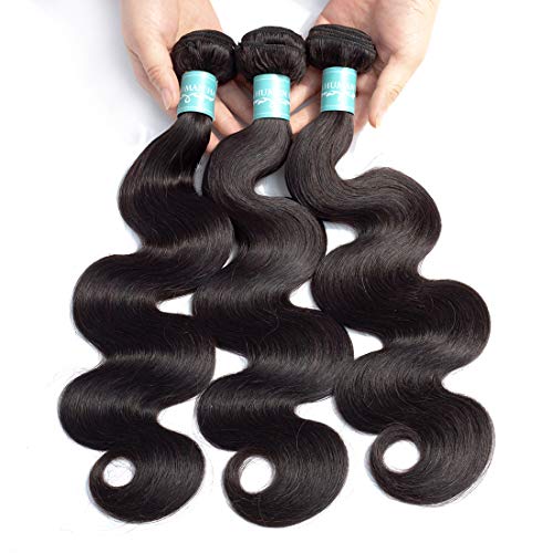 Brazilian Human Hair Body Wave Bundles 14 16 18inch Unprocessed Virgin Human Hair Weave 3 Bundles Brazilian Body Wave Remy Hair Extensions Natural Black Color