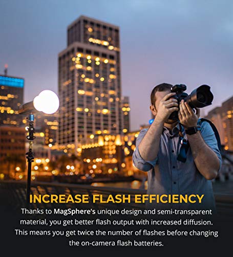 MagMod MagSphere Flash Diffuser Modifier Bundle with MagGrip Universal Magnetic Mount Base, and MagBounce Camera Flash Diffuser - Compatible with Godox, Canon, Nikon, Sony, and Most Speedight Flashes
