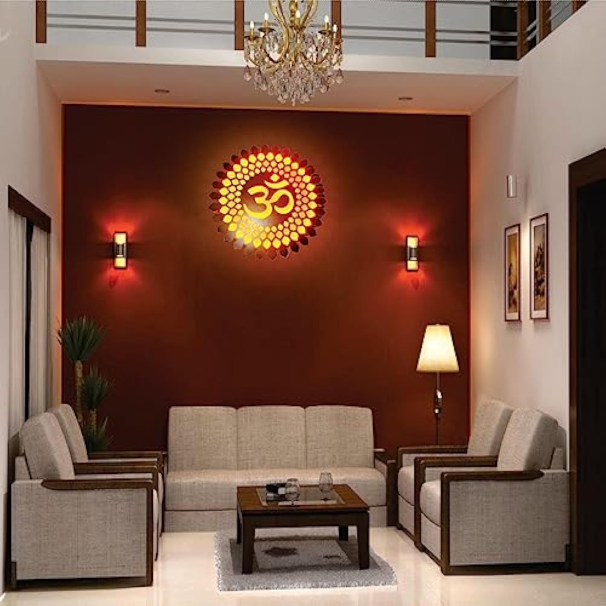 OM Mandala Wall Back LED Light Decor