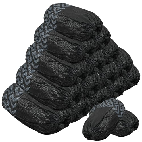 Dokeno Cubrezapatos Desechables, 100PCS Cubrezapatos Impermeables Antideslizante, Cubrezapatos Transpirables Desechables, 5,5g Cubrezapatos negros Patucos Desechables para Indoor y Outdoor