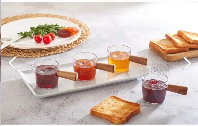 Ahşap Saplı Mika Sosluk Seti, 2'li Mini Reçellik