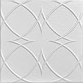 A la Maison Ceilings 1458 Circles and Stars - Styrofoam Ceiling Tile (Package of 8 Tiles), Plain White