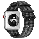[Seguro y protegido]: el nuevo conector actualizado en ambos extremos se bloquea en la interfaz de Apple Watch de forma precisa y segura. Fácil de instalar y quitar, no necesita herramientas. El cierre positivo en la banda evita que se salga o sea fácil de robar.