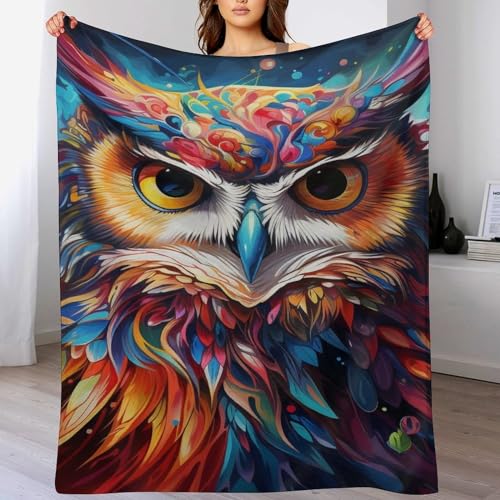 Couverture hibou 180x200 cm pour lit et canapé douillet - 2
