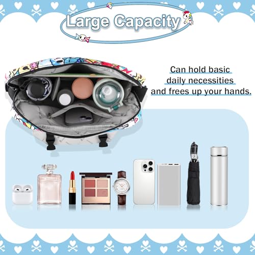 Tokidoki Messenger Bag Unicorno Crossbody Bag for Women Adjustable Strap Messenger Bag, Casual Shoulder Satchel Travel Work3