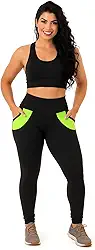 Calça Legging Feminina Grossa Com Bolso Treino Yoga Fitness