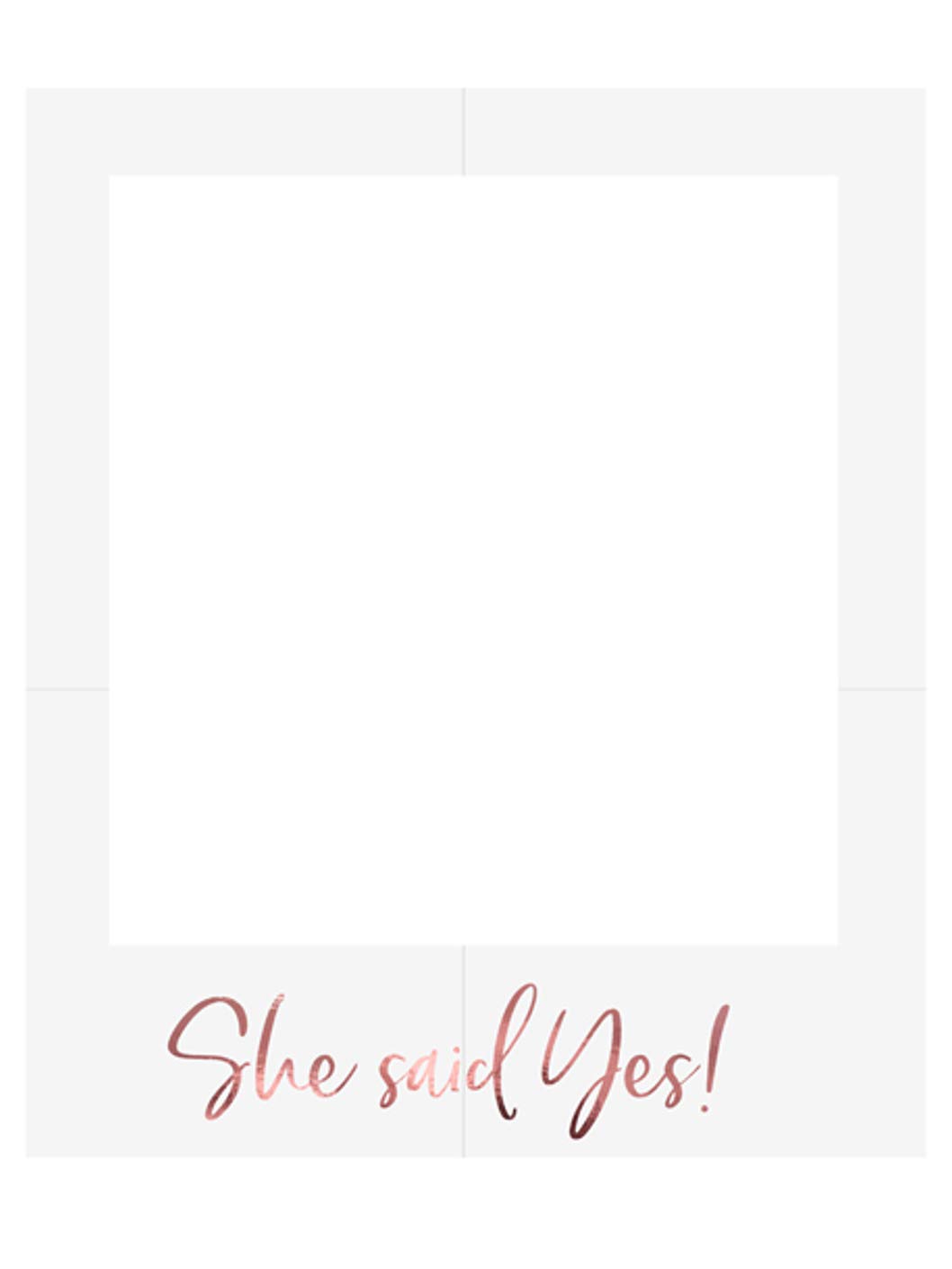 Partydeco Pink,Rose Gold,White Party Deco Générique She Said Yes Cardboard Photo Frame 50 X 59.5 Cm White And Pink Gold