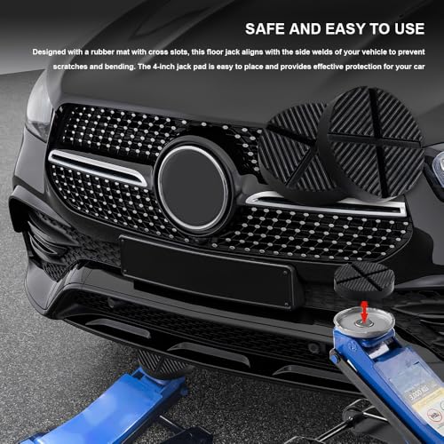 Image of Floor Jack Rubber Pad, Cross Beam Jack Adapter, Upgrade Sturdy Rubber Lift Jack Pucks, Universal Jack Adapter Pinch Weld Side Frame Rail Protector Puck /Pad for Your Car, SUV and Vehicles