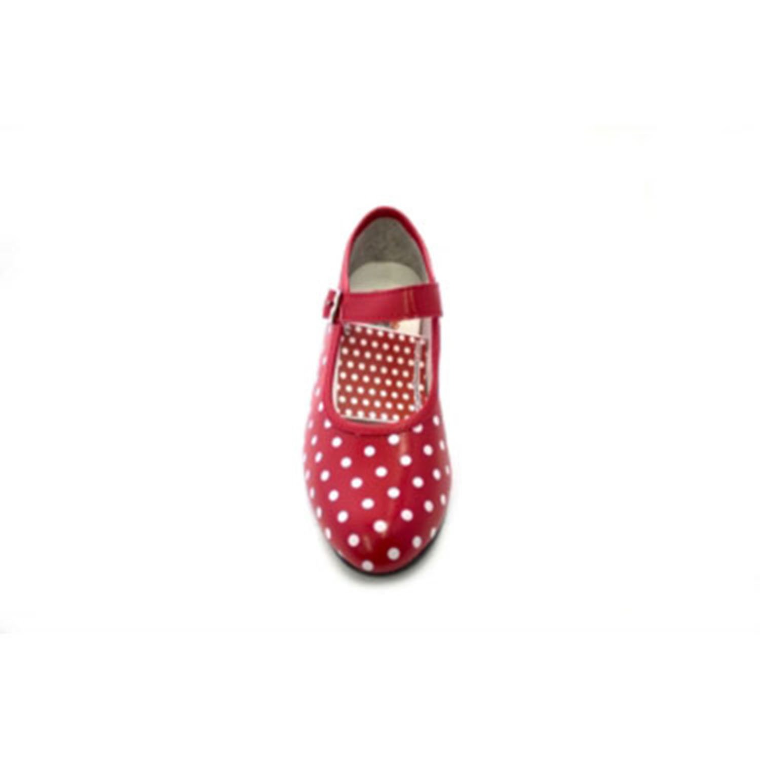 Siviglia Flamenco scarpe danza pois bianco per le ragazze o le donne Danka rosso taille 37