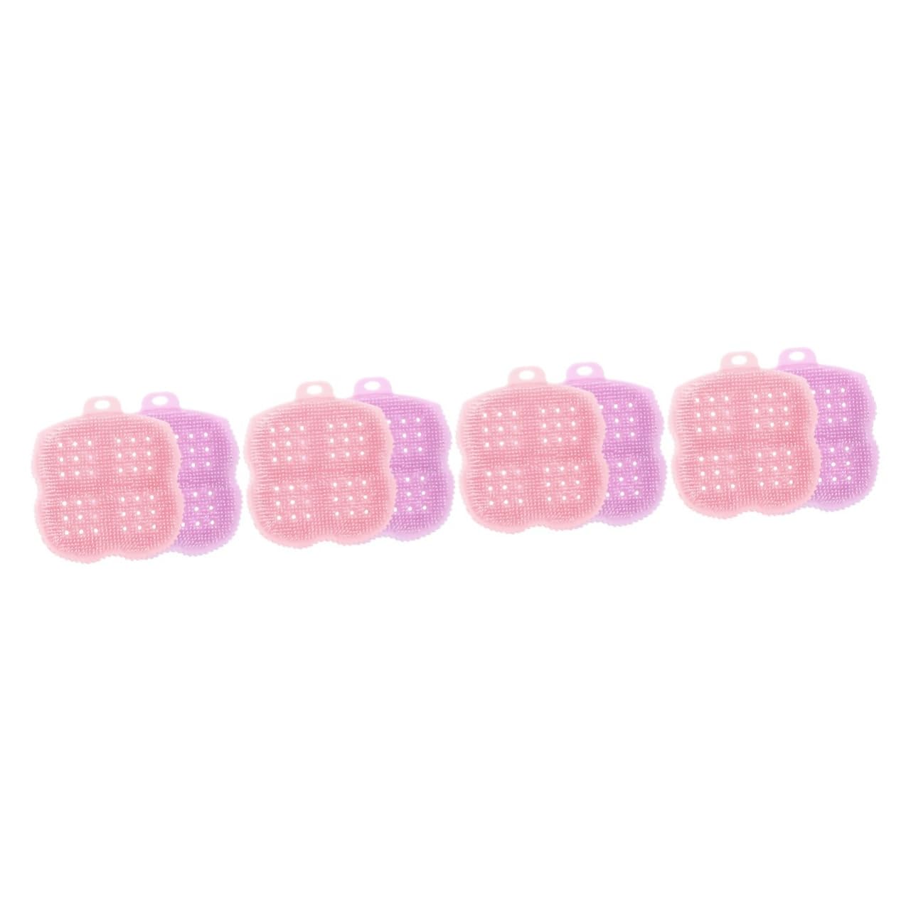 FRCOLOR 8piezas Cepillo De De Silicona Exfoliante Corporal y Masaje Cepillo Para Cabello y Cuerpo Suave y Duradero Estimula Circulación y Limpieza Profunda
