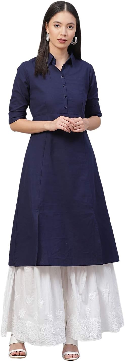 Ada Indian Needle Work Chikankari Cotton Palazzo Sharara for Women A100206 White - Image 5