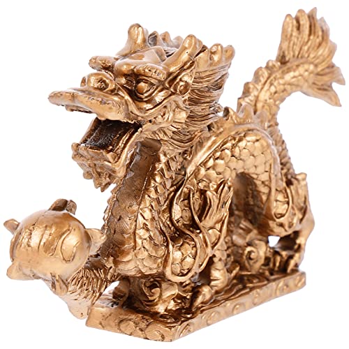 BESPORTBLE Estatuilla de Dragón Chino Estatua del Dragón Tradicional 2022 Año de Tiger Año Nuevo Fengshui Figura Figura Riqueza Y Buena Suerte Escultura Inicio Oficina Estatua Adornos