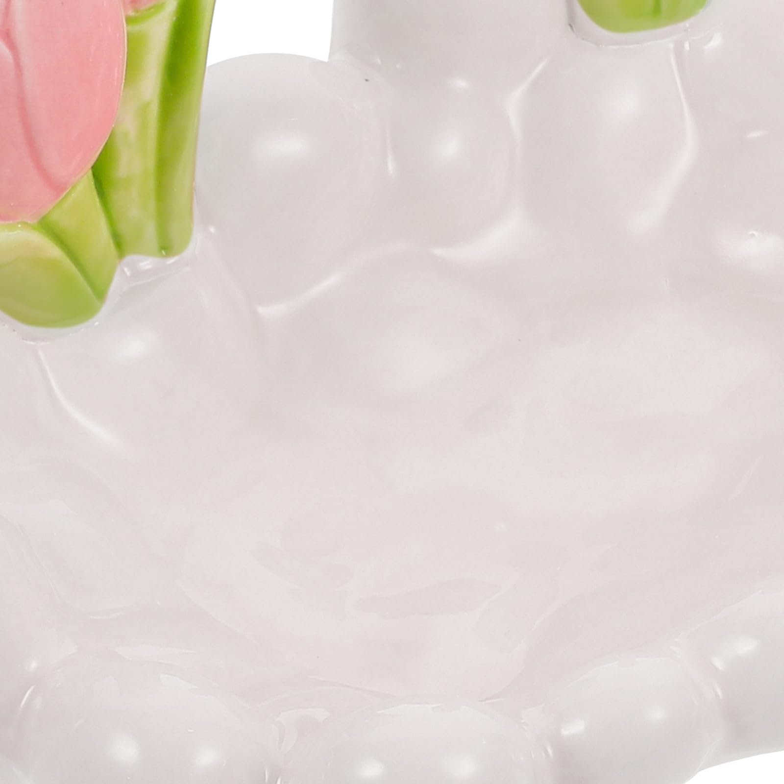 Bandeja Decorativa de Cerámica en Color Blanco para Llaves y Anillos