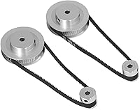 Vista 1 de Juego de polea de sincronización de aluminio de rueda síncrona, 20 dientes, 60 dientes con 11.024 in de longitud, 0.236 in de ancho, correa