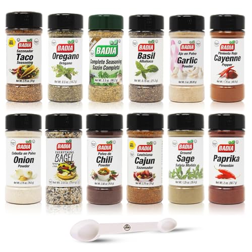 Spices and Seasonings Set - 12 Piece Spice Gift Set Plus D.F. LUXURY Measuring Spoon