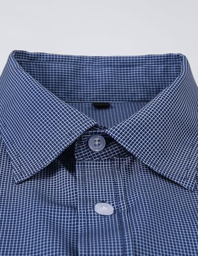 Mens Slim Fit Patterned Button-Down Shirt Long Sleeve Shirt Casual Office Shirt4