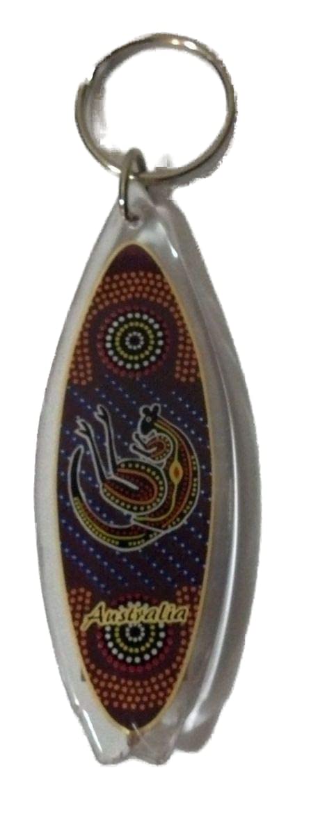 Australian purple and orange surfboard souvenir keychain