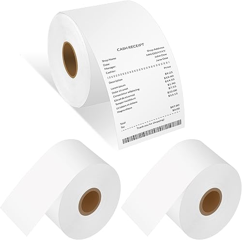 Repuesto para DYMO 30270 Thermal Cruxer 3 rollos de papel de recibo blanco no adhesivo de 2-14 pulgadas x 249 pies 2.244 in x 249.3 ft, compatible