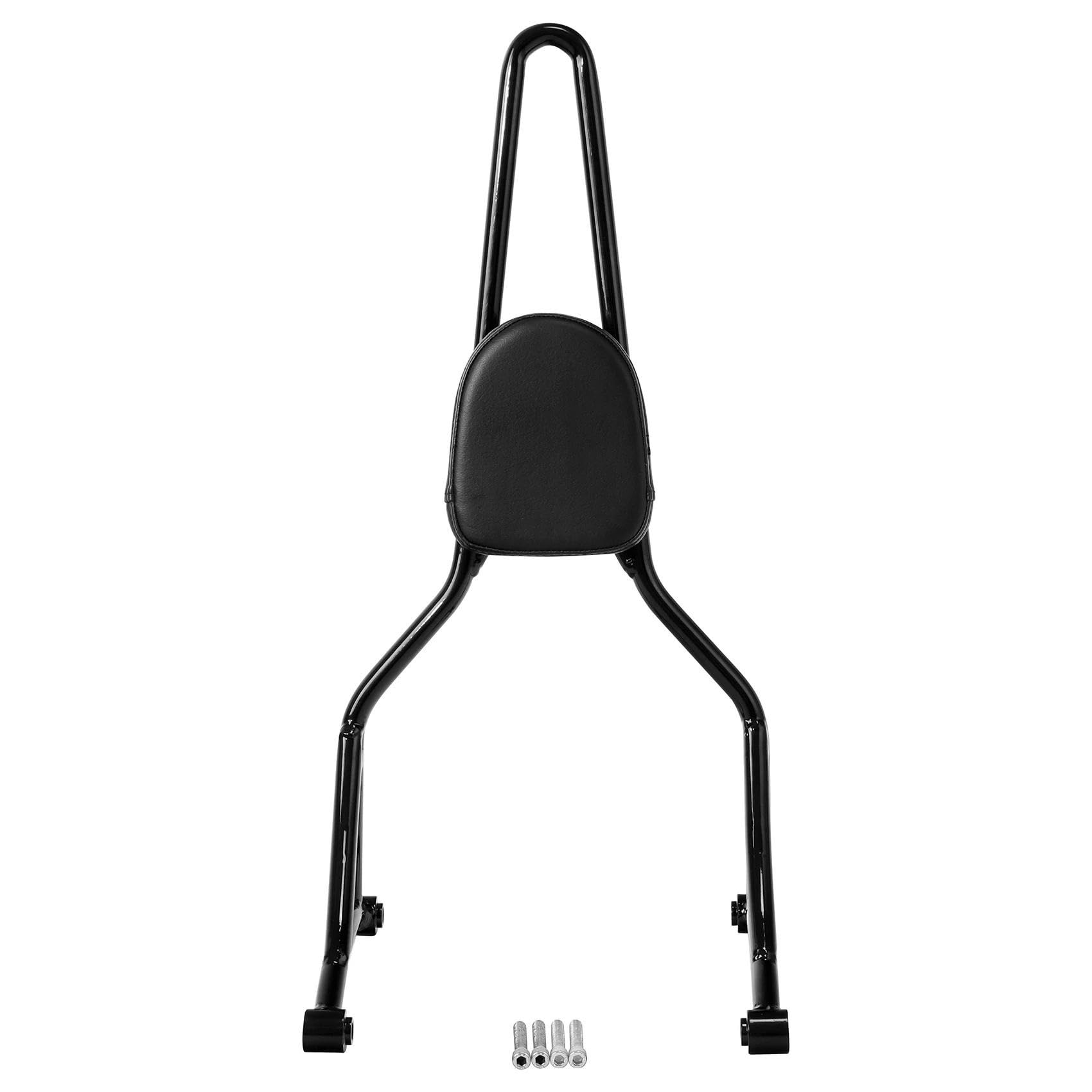 Schienale Passeggero Sissy Bar Alto per H&Arley Street Bob 2018 2019 2020 2021 2022 Moto Nero Lucido