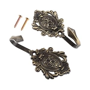 2pcscurtaintiebackshookvintagebronzerosepatterncarvedwallhookskeyhookclotheshangerbathroombedroommultifunctiondecorativehookwithscrews  Urban Country Home Decor 2pcs curtain tiebacks hook vintage bronze rose pattern carved wall hooks key hook clothes hanger bathroom bedroom multi function decorative hook with screws  urban country home decor