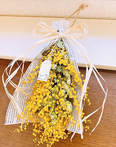 Lulu's ルルズ ミモザのスワッグ＊タグ付き ドライフラワー スワッグ ナチュラルリース サイズ:高さ約20cm×幅約10cm×奥行10cm ミモザのスワッグ＊タグ付き Lulu's-1722 [4]