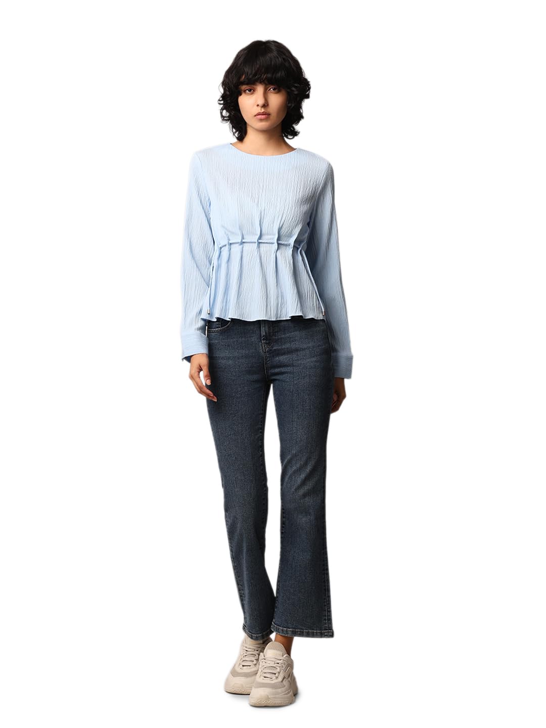 only Women Waist Tie-Up Cuffed Sleeves Top-picture-11