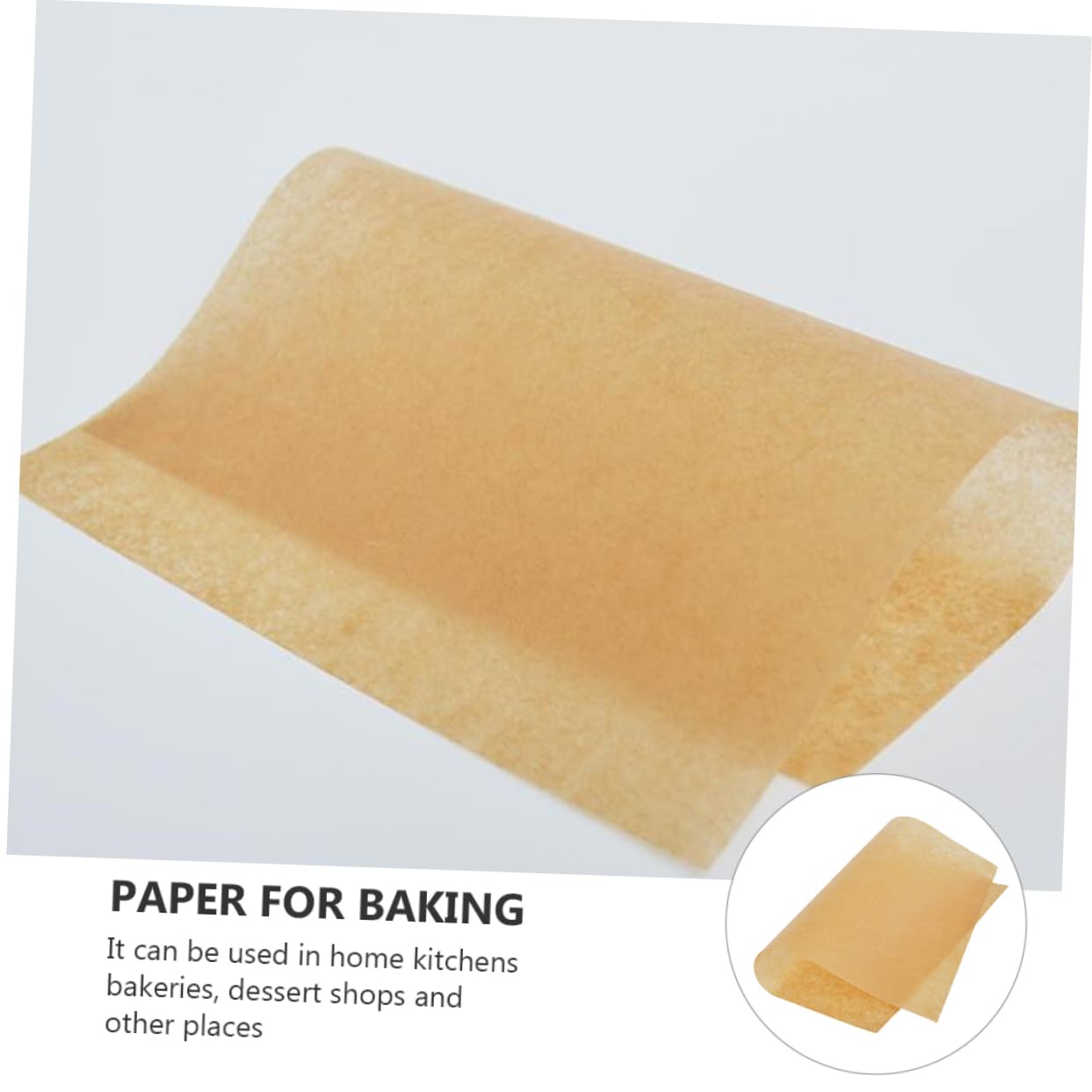 Carta da Forno per Cucine Domestiche e Pasticcerie Resistente ad Alte Temperature Marrone in Carta Kraft 30x40cm 100 Pezzi Alta Conducibilità Termica