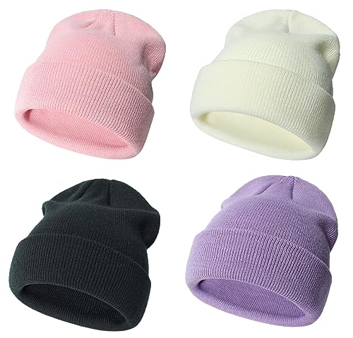Image of Urban Virgin Toddler Winter Hat Baby Beanie Kids Beanies Boys Hats Knit Winter Caps Soft Infant Girls 4 Packs
