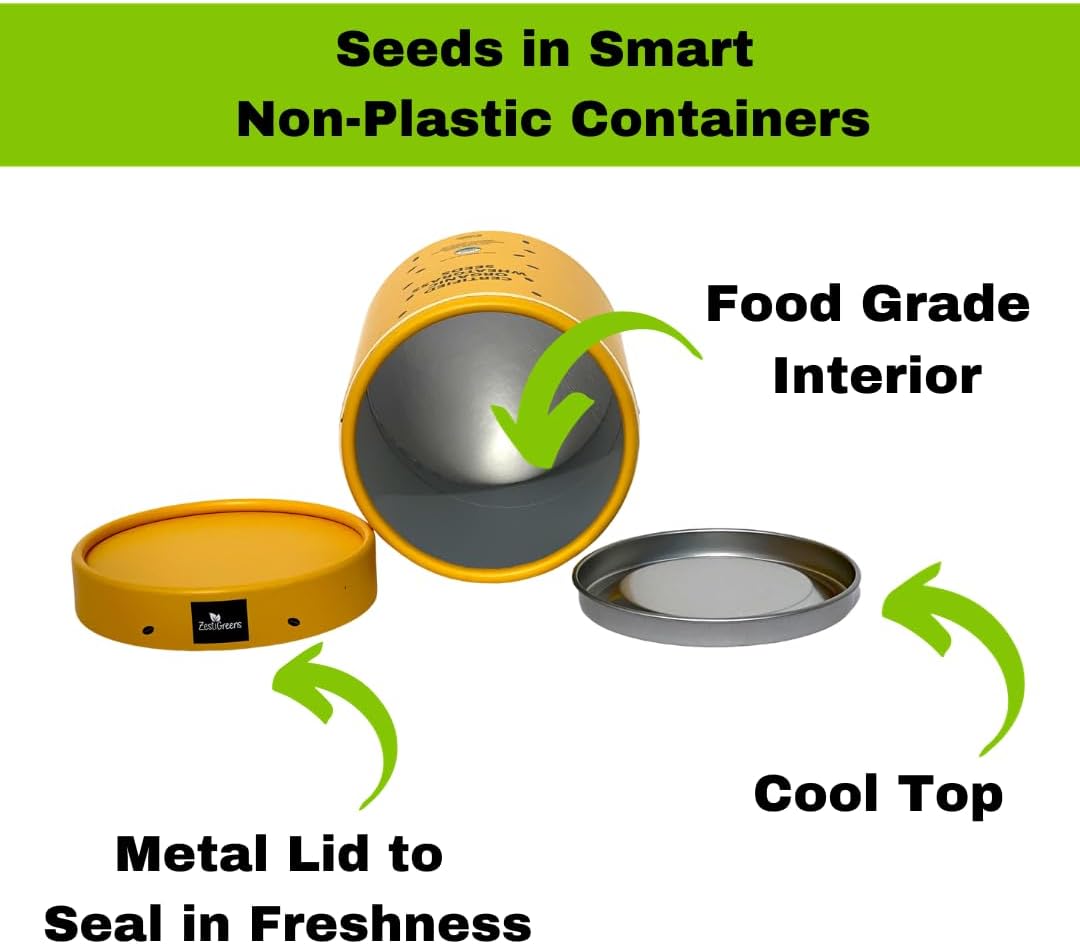 Organic Wheatgrass Growing Kit, Self Watering, with Soilless Grow Mats and Certified Organic Cat Grass Seeds | Wheatgrass Seeds Come in Food Grade Colorful Container with Lid (1lb / 16 Ounces)