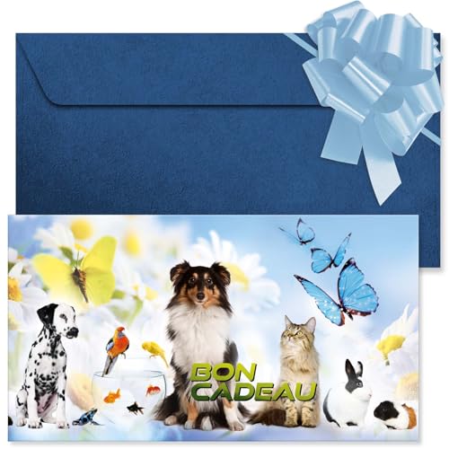Bons cadeaux pour magasins pour animaux formulaires imprimés avec enveloppe POS BON 50 pièces