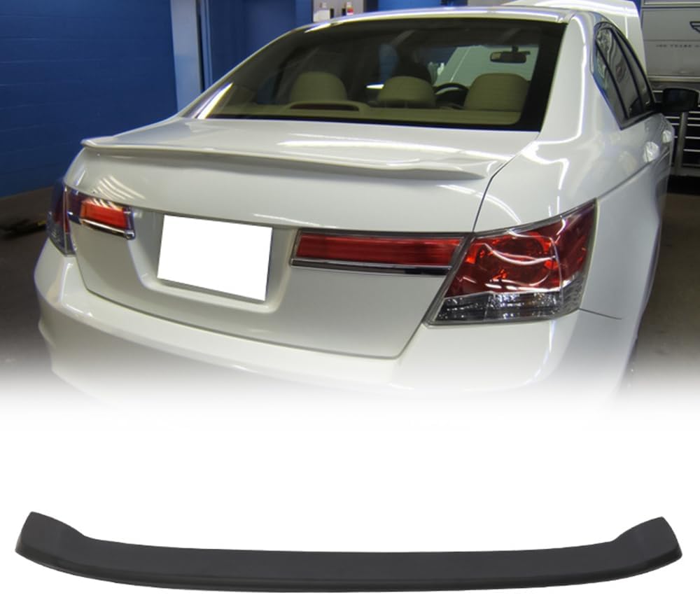 Trunk Spoiler Compatible with 2008-2012 Honda Accord Sedan, ABS Primer Matte Black OE Style Rear Trunk Tail Lid Racing Spoiler Wing
