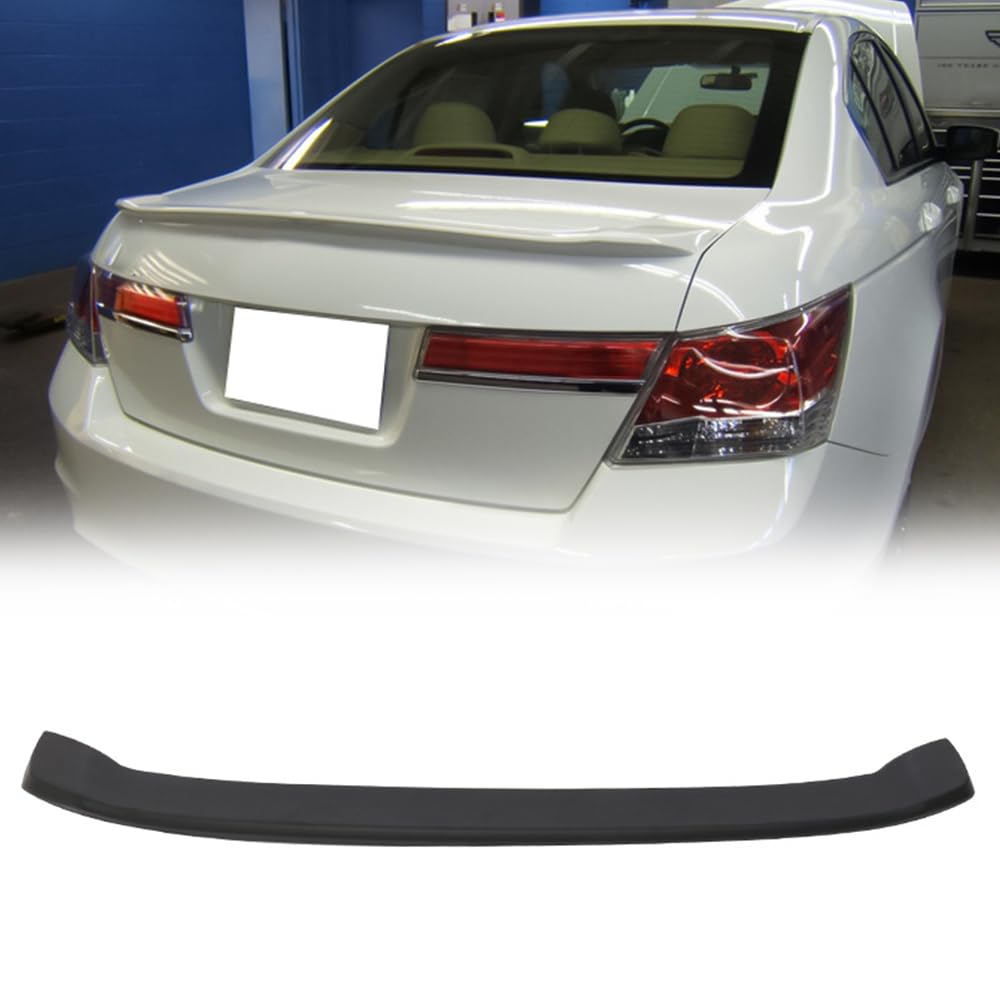 Trunk Spoiler Compatible with 2008-2012 Honda Accord Sedan, ABS Primer Matte Black OE Style Rear Trunk Tail Lid Racing Spoiler Wing