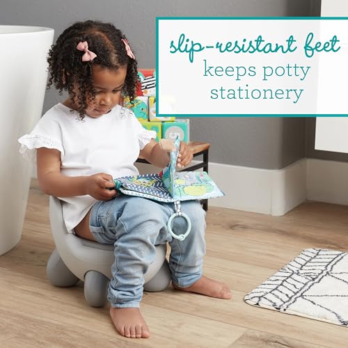 Infantino Potty Pals Potty Seat - Potty Training Toilet, Removable Bowl with Splashguard, Slip Resistant Feet, Gray - Image 3